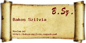 Bakos Szilvia névjegykártya