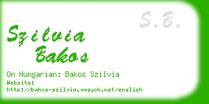 szilvia bakos business card